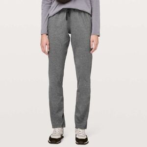 Lululemon On The Fly Pants Full Length Grey Office Scrubs Joggers Work Size 8